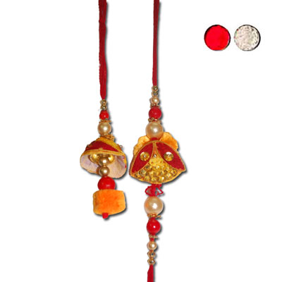 "Zardosi Bhaiya Bhabi Rakhi - BBR-910 A - code-008 - Click here to View more details about this Product